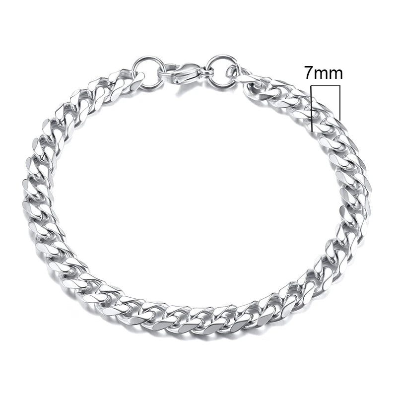 Braceletee Unisex Chunky Miami Curb Chain Bracelet | Stainless Steel