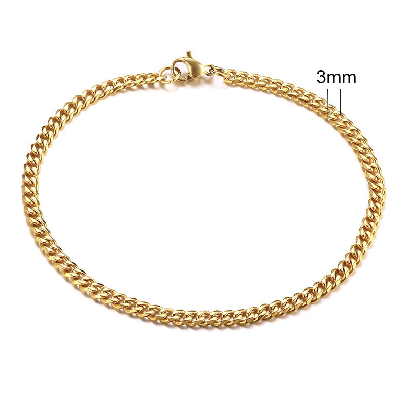 Braceletee Unisex Chunky Miami Curb Chain Bracelet | Stainless Steel