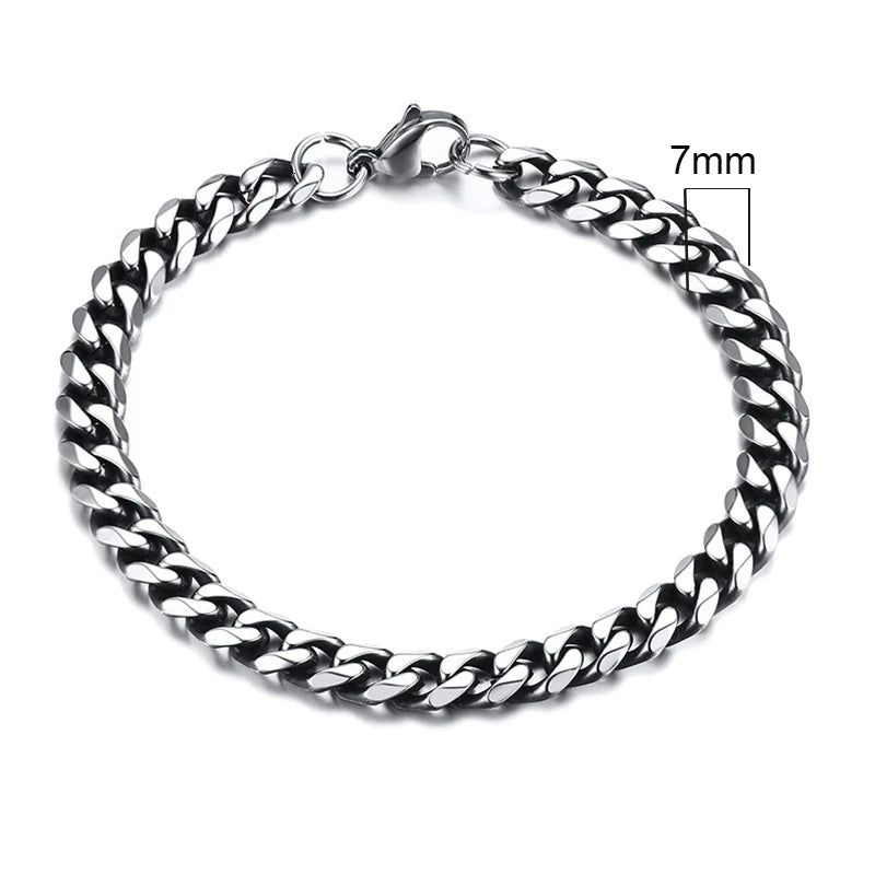 Braceletee Unisex Chunky Miami Curb Chain Bracelet | Stainless Steel