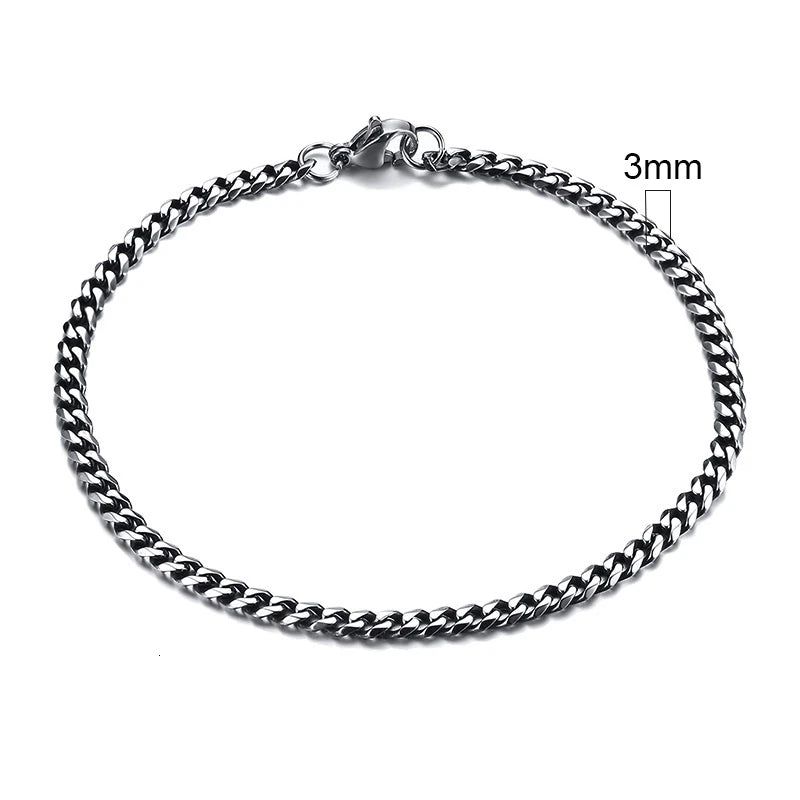 Braceletee Unisex Chunky Miami Curb Chain Bracelet | Stainless Steel