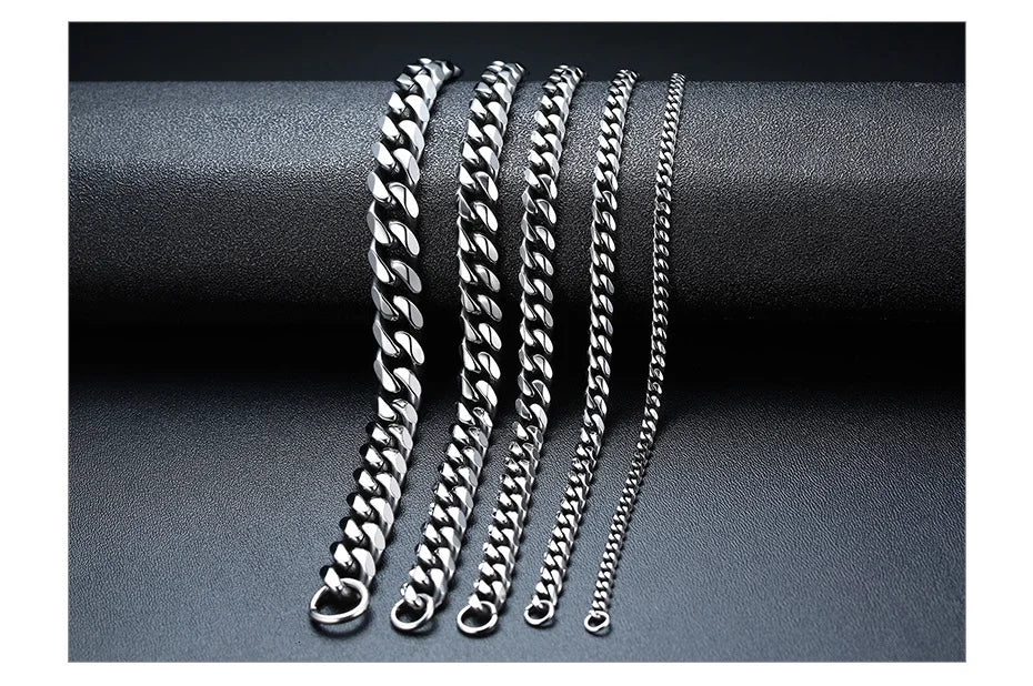 Braceletee Unisex Chunky Miami Curb Chain Bracelet | Stainless Steel