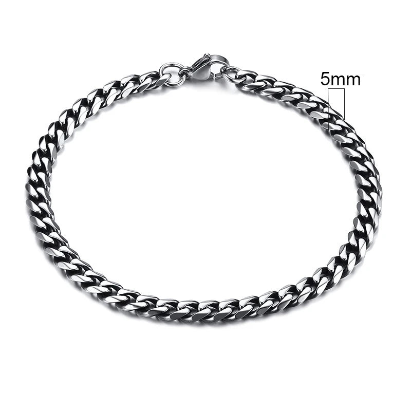 Braceletee Unisex Chunky Miami Curb Chain Bracelet | Stainless Steel