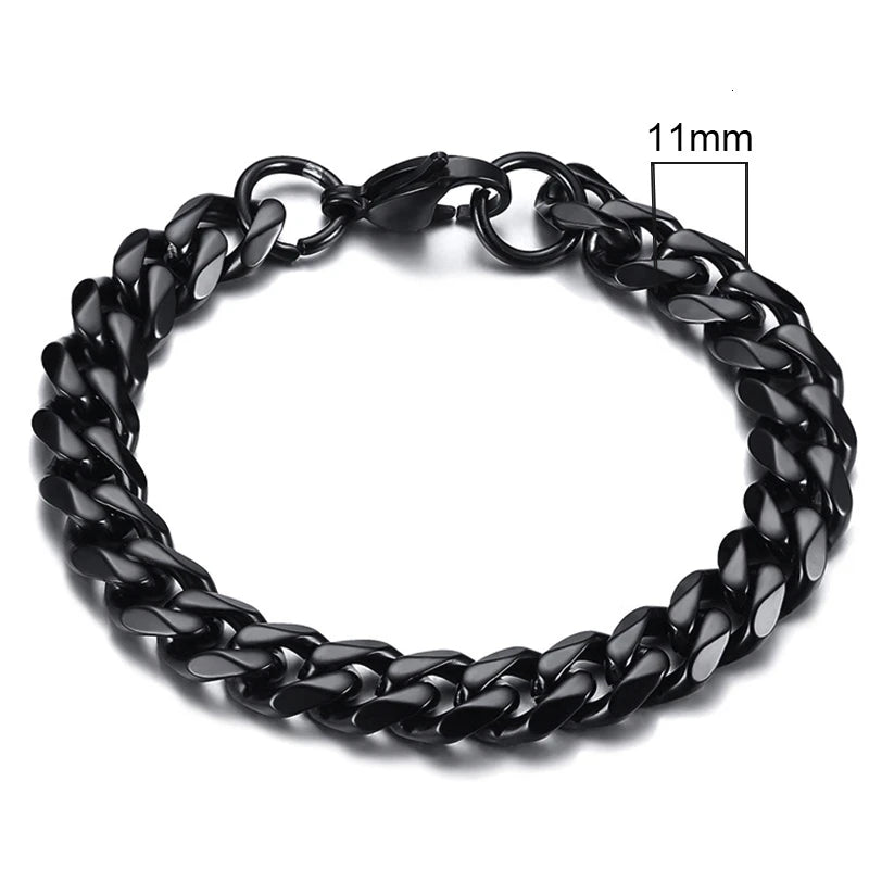 Braceletee Unisex Chunky Miami Curb Chain Bracelet | Stainless Steel