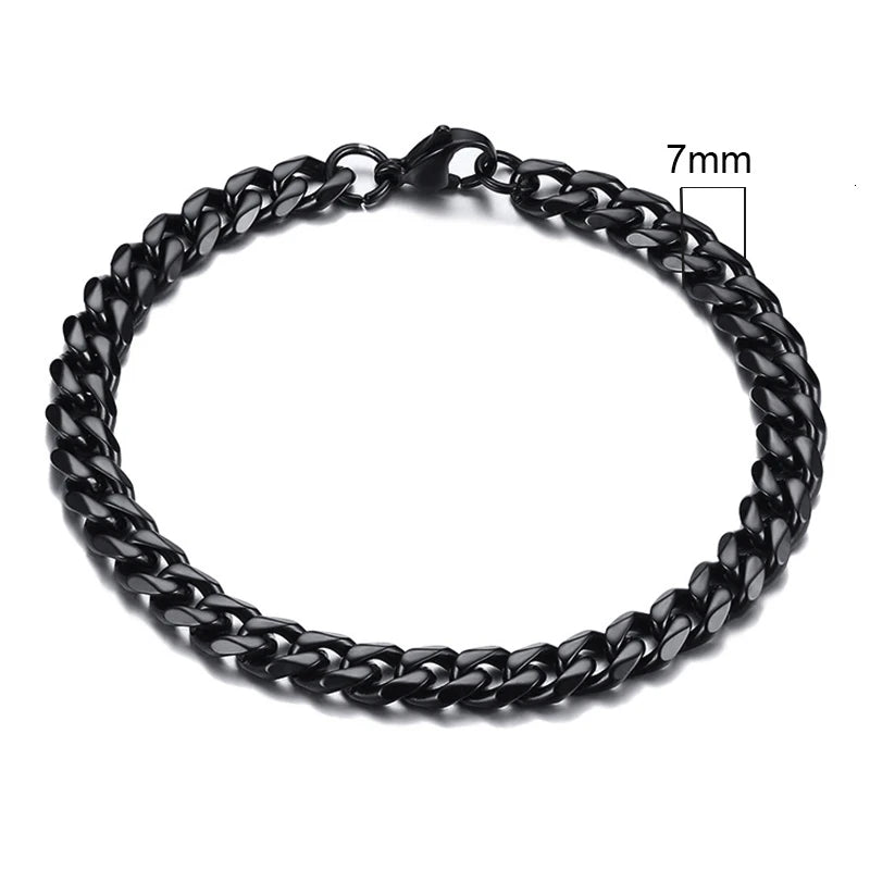 Braceletee Unisex Chunky Miami Curb Chain Bracelet | Stainless Steel