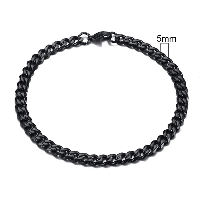 Braceletee Unisex Chunky Miami Curb Chain Bracelet | Stainless Steel