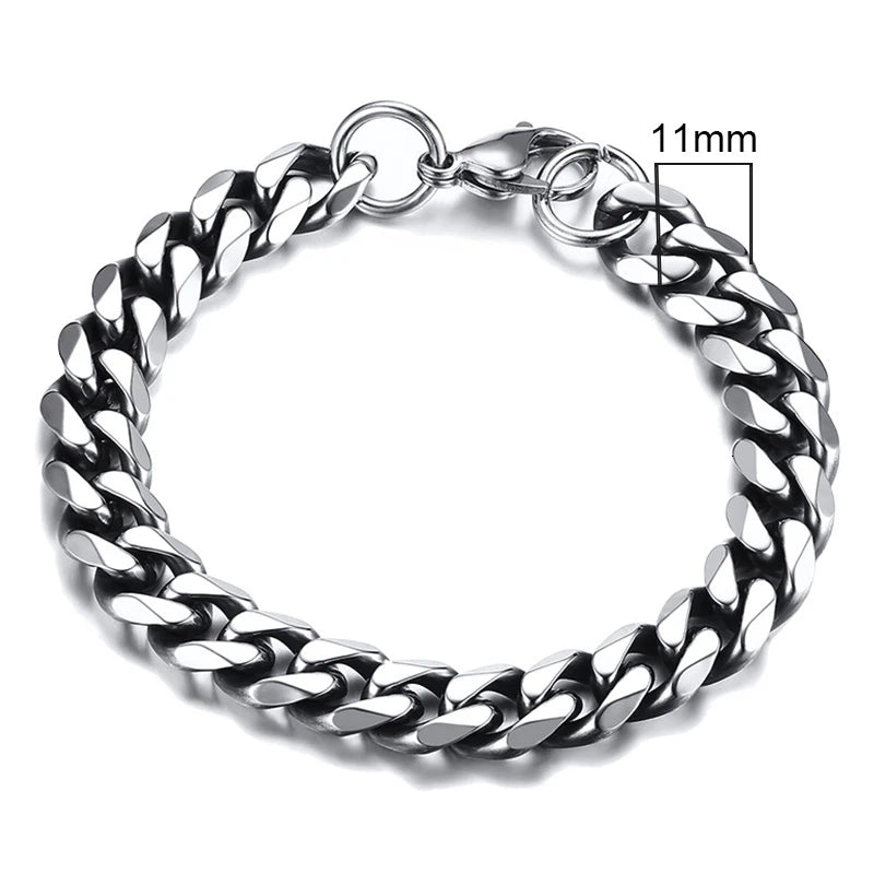 Braceletee Unisex Chunky Miami Curb Chain Bracelet | Stainless Steel