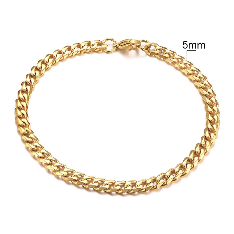 Braceletee Unisex Chunky Miami Curb Chain Bracelet | Stainless Steel