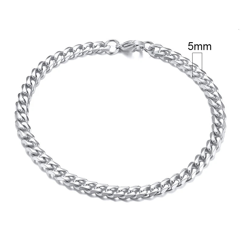 Braceletee Unisex Chunky Miami Curb Chain Bracelet | Stainless Steel