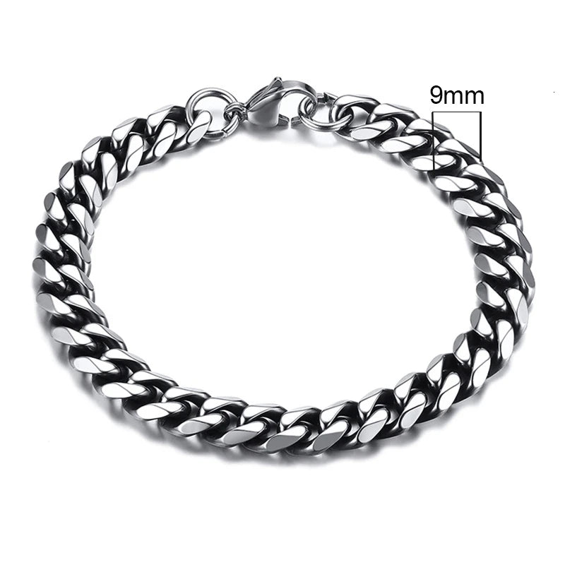 Braceletee Unisex Chunky Miami Curb Chain Bracelet | Stainless Steel