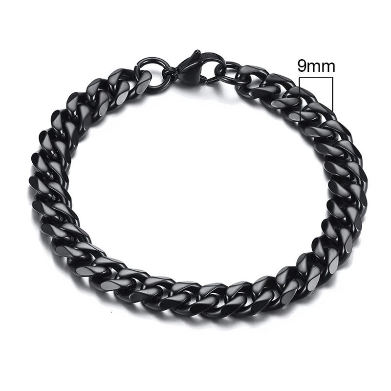 Braceletee Unisex Chunky Miami Curb Chain Bracelet | Stainless Steel