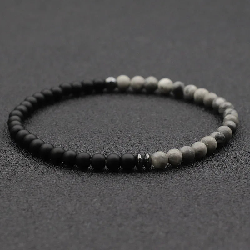 Braceletee 4mm Agate & Lava Stone Beaded Bracelet | Unisex & Couple's Jewelry