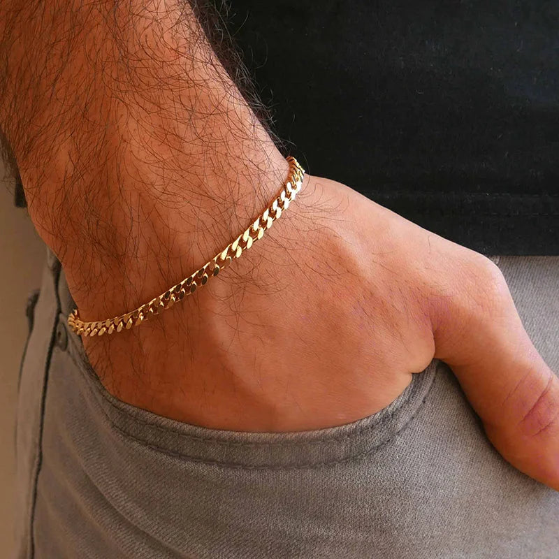 Braceletee Unisex Chunky Miami Curb Chain Bracelet | Stainless Steel