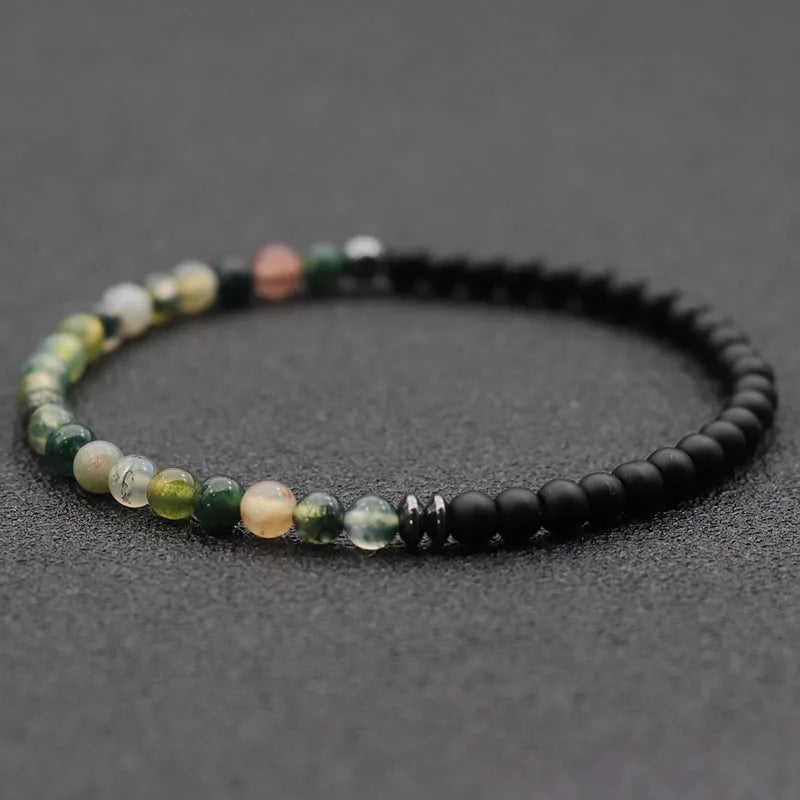 Braceletee 4mm Agate & Lava Stone Beaded Bracelet | Unisex & Couple's Jewelry